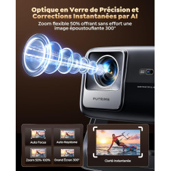 Vidéoprojecteur 4k【google tv/36w speaker/1300 ansi】 rétroprojecteur home cinéma 4k auto focus/keystone rotatif 360°, courte foca