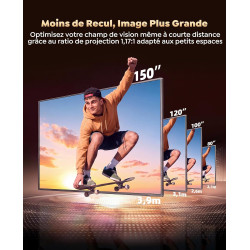 Vidéoprojecteur 4k【google tv/36w speaker/1300 ansi】 rétroprojecteur home cinéma 4k auto focus/keystone rotatif 360°, courte foca