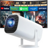 Mini videoprojecteur supporte 4k 1080p avec wifi 6 et bleutooth 5.4, mini projecteur portable avec correction trapézoïdale auto,