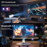 Mini videoprojecteur supporte 4k 1080p avec wifi 6 et bleutooth 5.4, mini projecteur portable avec correction trapézoïdale auto,