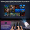 Mini videoprojecteur supporte 4k 1080p avec wifi 6 et bleutooth 5.4, mini projecteur portable avec correction trapézoïdale auto,