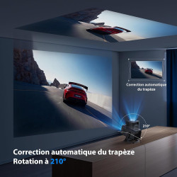 Videoprojecteur【app intégrée & auto keystone】android 14, retroprojecteur portable courte focale wifi 6 bleutooth 5.4 avec rotati