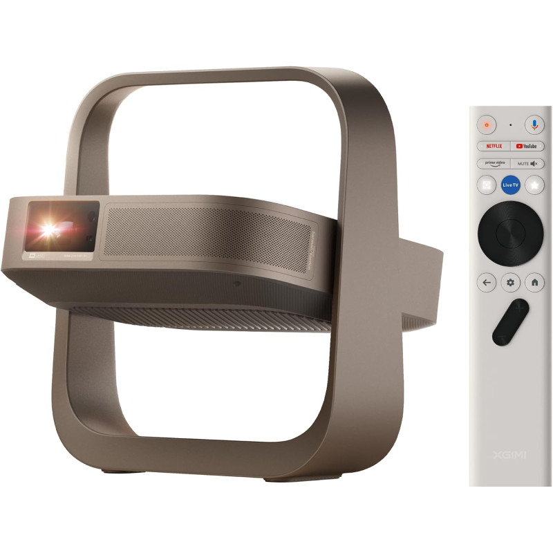 XGIMI Elfin Flip 4K Videoprojecteur Portable, RGB Triple Laser Home Cinéma | 1600 Lumens ISO, Compatible avec Google TV & Netfli