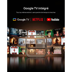 XGIMI Elfin Flip 4K Videoprojecteur Portable, RGB Triple Laser Home Cinéma | 1600 Lumens ISO, Compatible avec Google TV & Netfli