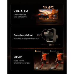 XGIMI Elfin Flip 4K Videoprojecteur Portable, RGB Triple Laser Home Cinéma | 1600 Lumens ISO, Compatible avec Google TV & Netfli
