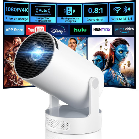Vidéoprojecteur avec WiFi 6 et BT 5.4, Philoent Projecteur Video Apps intégrées & 2026 Upgraded, Retroprojecteur Supporte 4K/108