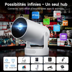 Vidéoprojecteur avec WiFi 6 et BT 5.4, Philoent Projecteur Video Apps intégrées & 2026 Upgraded, Retroprojecteur Supporte 4K/108