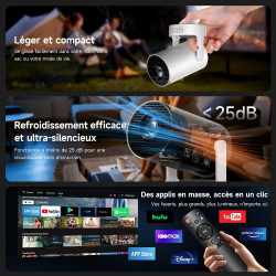 Vidéoprojecteur avec WiFi 6 et BT 5.4, Philoent Projecteur Video Apps intégrées & 2026 Upgraded, Retroprojecteur Supporte 4K/108