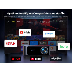 Vidéoprojecteur 4k【1600 ansi | compatible netflix | dolby 36w】toptro x9 rétroprojecteur 4k supporté fhd 1080p natif, auto focus/