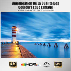 [2026 version améliorée] android 14 videoprojecteur 4k &1080p wifi et bleutooth focus électronique correction à 270 degrés retro