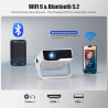 [2026 version améliorée] android 14 videoprojecteur 4k &1080p wifi et bleutooth focus électronique correction à 270 degrés retro