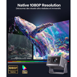 Magcubic videoprojecteur 4k【compatible with netflix】1080p supporte 600 ansi | projecteur auto focus & correction trapèze auto, w
