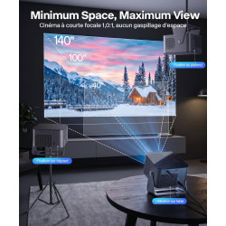 Magcubic videoprojecteur 4k【compatible with netflix】1080p supporte 600 ansi | projecteur auto focus & correction trapèze auto, w