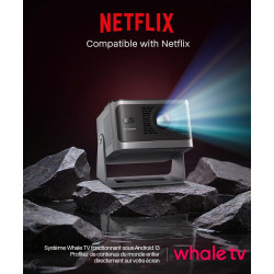 Magcubic videoprojecteur 4k【compatible with netflix】1080p supporte 600 ansi | projecteur auto focus & correction trapèze auto, w