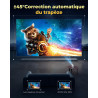 Vidéoprojecteur 4k supporte, mini projecteur portable apps intégrées avec wifi et bleutooth, 270° rotation home cinéma star rétr