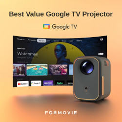 Formovie xming episode one projecteur, google tv intégré, wifi & bleutooth, 1080p natif, dolby audio, portable extérieur, home c