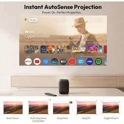 Formovie xming page two projecteur avec google tv, 1080p, 4k pris en charge, wifi & bleutooth, dolby audio, memc, global dimming