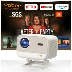 Vidéoprojecteur yaber projector prêt pour netflix【certifié sgs】 projecteur lumineux, jbl dual 8w dolby audio, mise au point auto