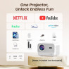 [licence netflix/son par jbl] yaber l2 pro projecteur avec wifi et bleutooth, projecteur natif 1080p 4k, mise au point automatiq