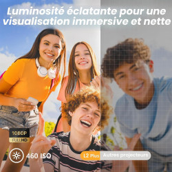 [licence netflix/son par jbl] yaber l2 plus projecteur avec wifi et bleutooth, projecteur natif 1080p 4k, mise au point automati
