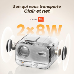 [licence netflix/son par jbl] yaber l2 plus projecteur avec wifi et bleutooth, projecteur natif 1080p 4k, mise au point automati