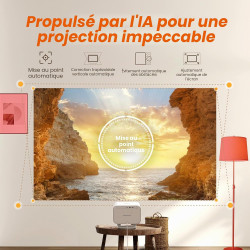 [licence netflix/son par jbl] yaber l2 plus projecteur avec wifi et bleutooth, projecteur natif 1080p 4k, mise au point automati