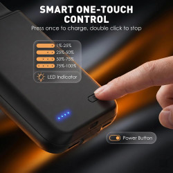Coque de batterie pour iPhone 13 Pro Max/14 Pro Max/12 Pro Max/14Plus, étui de charge portable de voyage ultra fin, mise à nivea