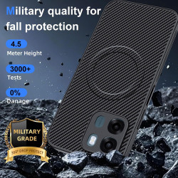 Coque pour A6/A6S/A6K 4G/5G pour MagSafe, Anti Choc Et Anti Rayures, Côtés Antidérapants, Boutons Précis, Design Fibre De Carbon