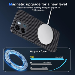 Coque pour A6/A6S/A6K 4G/5G pour MagSafe, Anti Choc Et Anti Rayures, Côtés Antidérapants, Boutons Précis, Design Fibre De Carbon