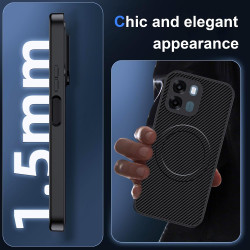 Coque pour A6/A6S/A6K 4G/5G pour MagSafe, Anti Choc Et Anti Rayures, Côtés Antidérapants, Boutons Précis, Design Fibre De Carbon