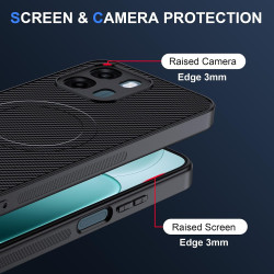 Coque pour A6/A6S/A6K 4G/5G pour MagSafe, Anti Choc Et Anti Rayures, Côtés Antidérapants, Boutons Précis, Design Fibre De Carbon
