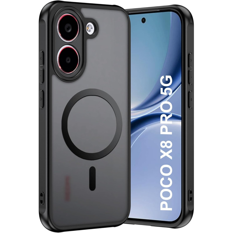 Coque pour Xiaomi POCO X8 Pro 5G avec Aimant Intégré, Protection Anti-Choc et Anti-Rayure, Design Antidérapant - Housse Magnétiq