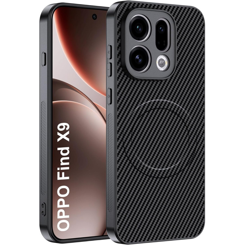 Coque pour Oppo Find X9 5G avec Aimant Intégré, Protection Anti-Choc et Anti-Rayure, Design Antidérapant - Housse Magnétique pou