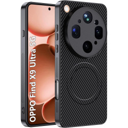 Coque pour Oppo Find X9 Ultra 5G pour MagSafe, Anti Choc Et Anti Rayures, Côtés Antidérapants, Boutons Précis, Design Fibre De C