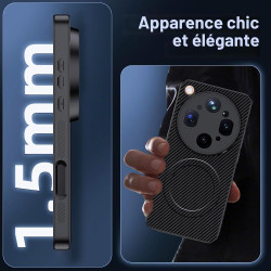 Coque pour Oppo Find X9 Ultra 5G pour MagSafe, Anti Choc Et Anti Rayures, Côtés Antidérapants, Boutons Précis, Design Fibre De C