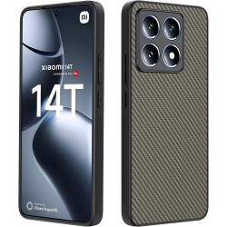 Coque pour Xiaomi 14T, [Fibre de Carbone] Housse de Protection avec Cache Appareil Photo, Antichoc, Résistant aux Rayures (Or Fo