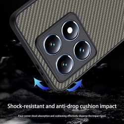 Coque pour Xiaomi 14T, [Fibre de Carbone] Housse de Protection avec Cache Appareil Photo, Antichoc, Résistant aux Rayures (Or Fo