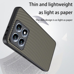 Coque pour Xiaomi 14T, [Fibre de Carbone] Housse de Protection avec Cache Appareil Photo, Antichoc, Résistant aux Rayures (Or Fo