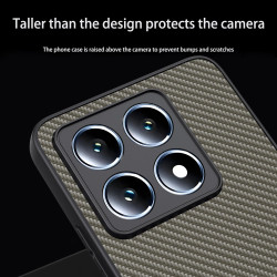 Coque pour Xiaomi 14T, [Fibre de Carbone] Housse de Protection avec Cache Appareil Photo, Antichoc, Résistant aux Rayures (Or Fo