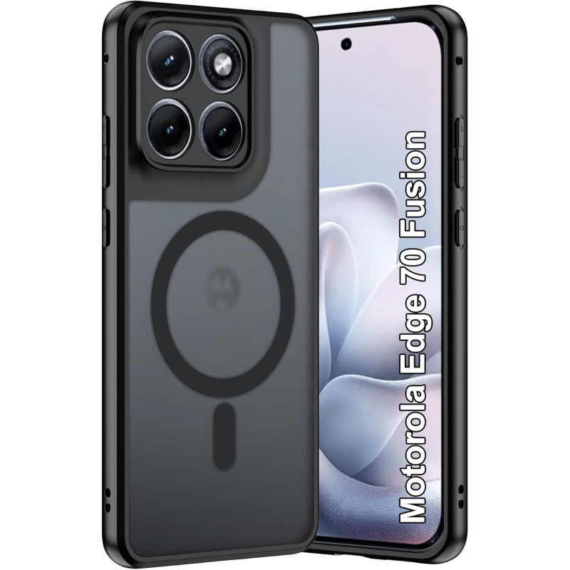 Coque pour Motorola Edge 70 Fusion avec Aimant Intégré, Protection Anti-Choc et Anti-Rayure, Design Antidérapant - Housse Magnét