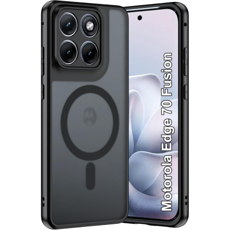 Coque pour Motorola Edge 70 Fusion avec Aimant Intégré, Protection Anti-Choc et Anti-Rayure, Design Antidérapant - Housse Magnét