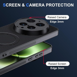 Coque pour Vivo X300 Ultra 5G pour MagSafe, Anti Choc Et Anti Rayures, Côtés Antidérapants, Boutons Précis, Design Fibre De Carb
