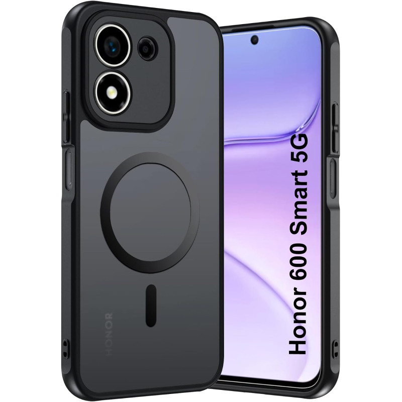 Coque pour Honor 600 Smart 5G pour MagSafe, Anti Choc Et Anti Rayures, Côtés Antidérapants, Boutons Précis, Design Fibre De Carb