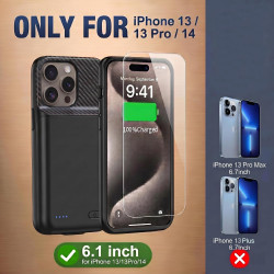 Coque de batterie pour iPhone 13/13Pro/14, étui de chargement portable ultra fin, mise à niveau 2026, 10 000 mAh, durée de vie d