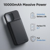 Coque batterie pour iPhone 14 et iPhone 13 6,1" 10 000 mAh avec protecteur d'écran Noir
