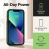 Coque batterie pour iPhone 14 et iPhone 13 6,1" 10 000 mAh avec protecteur d'écran Noir