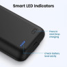 Coque batterie pour iPhone 14 et iPhone 13 6,1" 10 000 mAh avec protecteur d'écran Noir