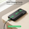 Coque batterie pour iPhone 14 et iPhone 13 6,1" 10 000 mAh avec protecteur d'écran Noir