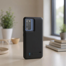 Coque batterie 5000 mAh compatible avec S20 Fe, noir mat, béquille, protection complète, 6,6 x 2,8 x 1,5 cm