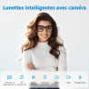 Lunettes intelligentes IA de 32 Go avec caméra HD 8 MP, enregistrement vidéo 4K anti-tremblement, supporte l'enregistrement vidé